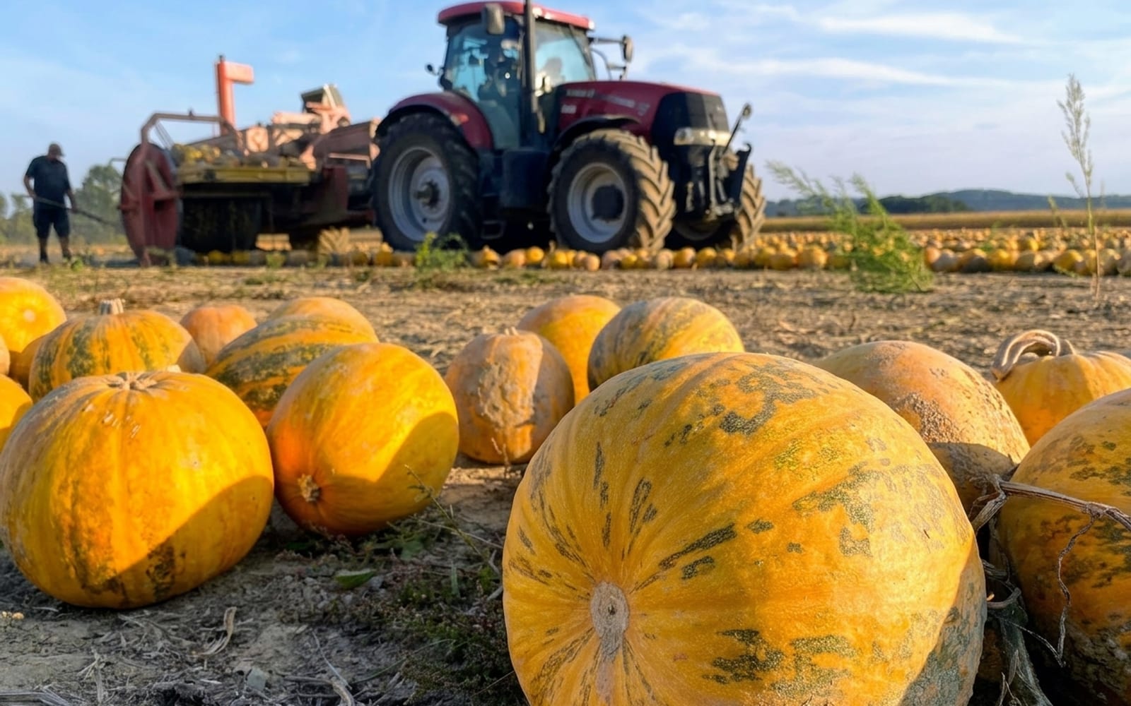Dazu: Erntetag auf dem Kürbisfeld
