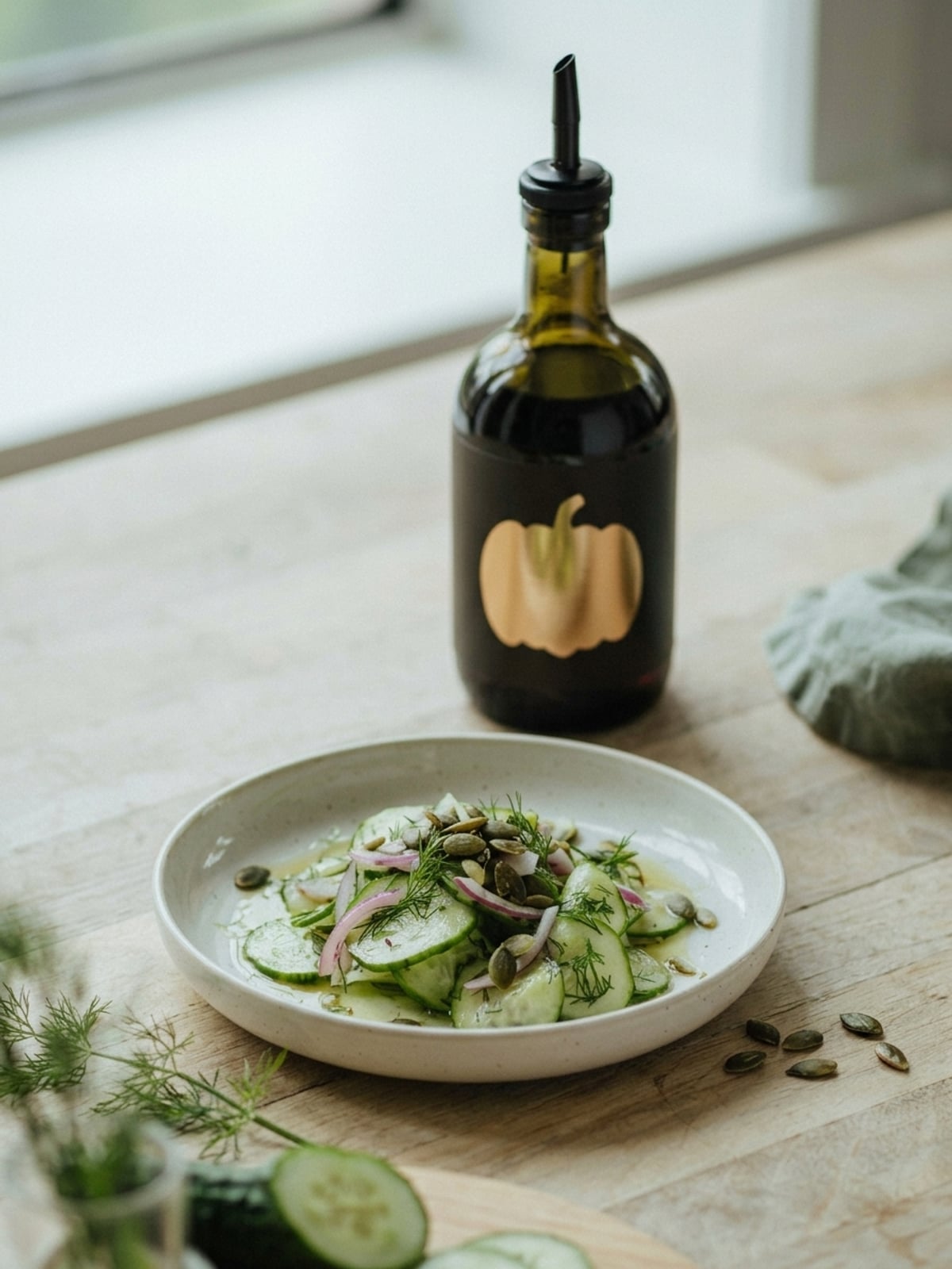Gurkensalat mit Kürbiskernöl – Bild 3