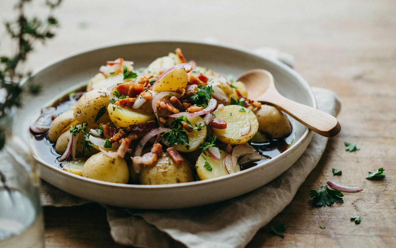 Dazu: Kartoffelsalat mit Kürbiskernöl