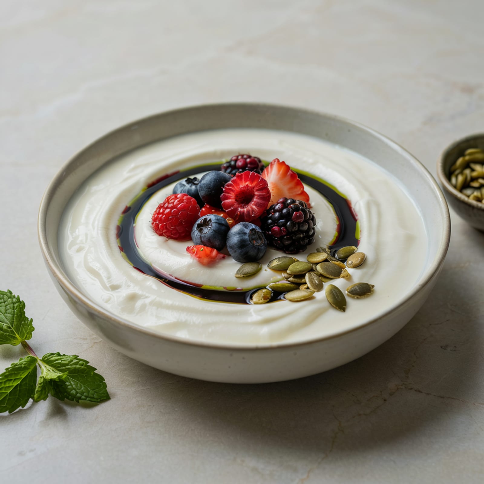 Joghurt-Bowl mit Kürbiskernöl – Bild 2