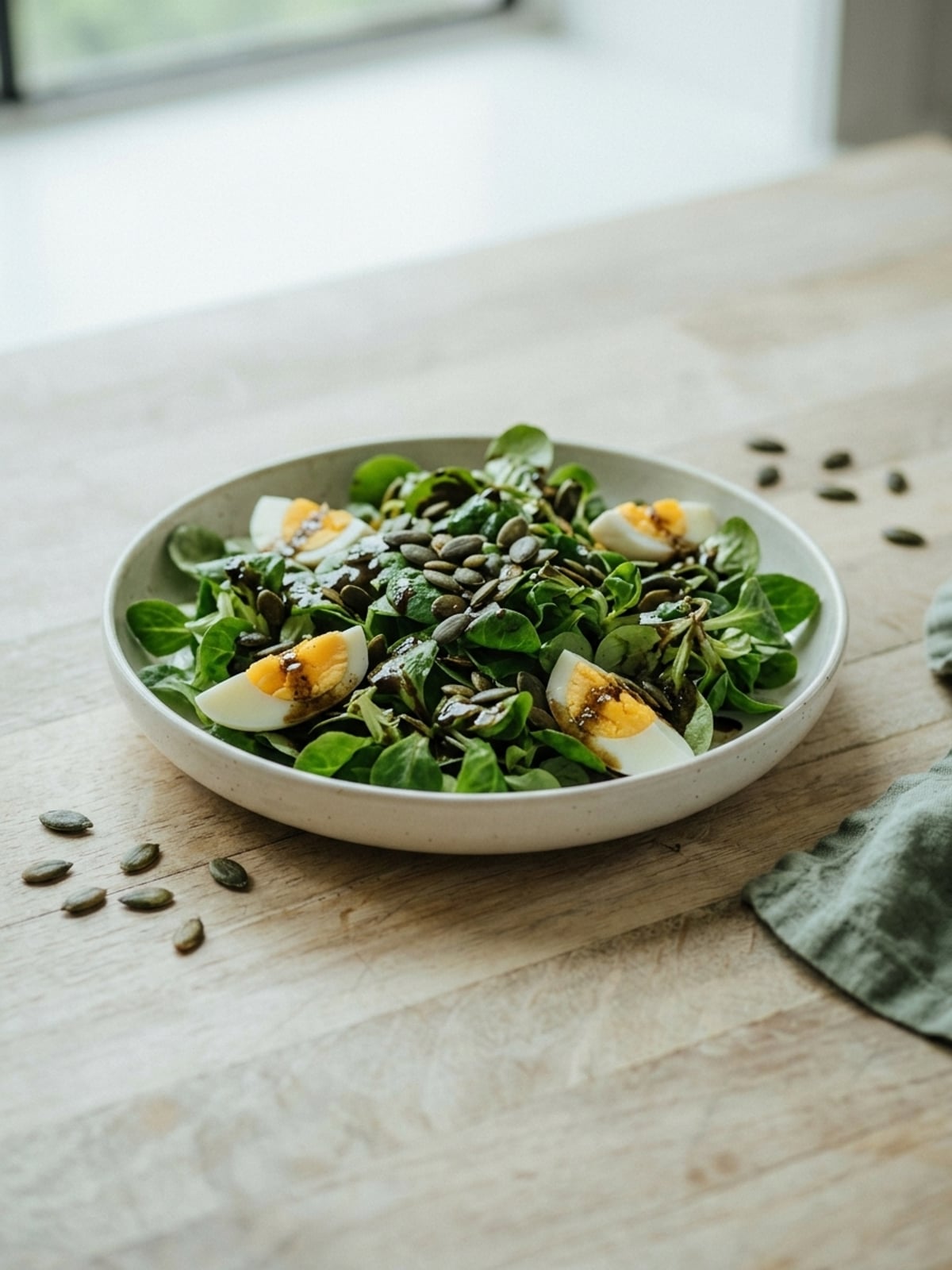 Vogerlsalat mit Kürbiskernöl-Dressing