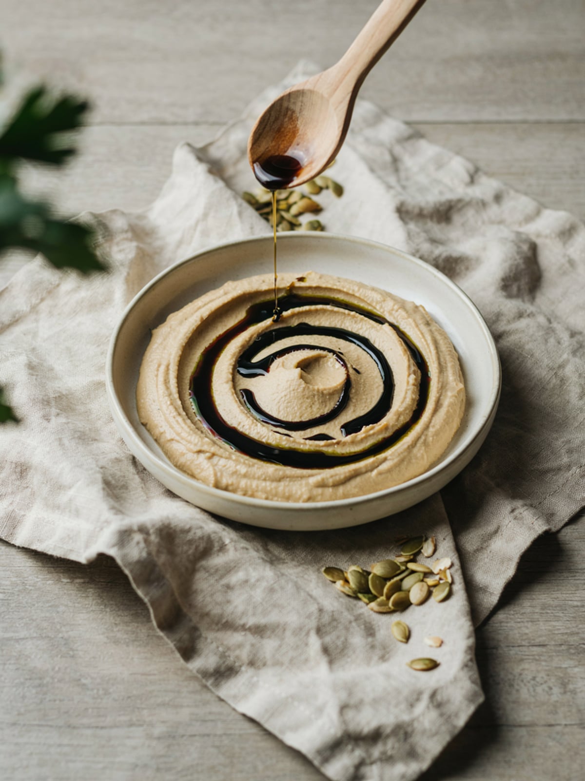 Hummus mit Kürbiskernöl