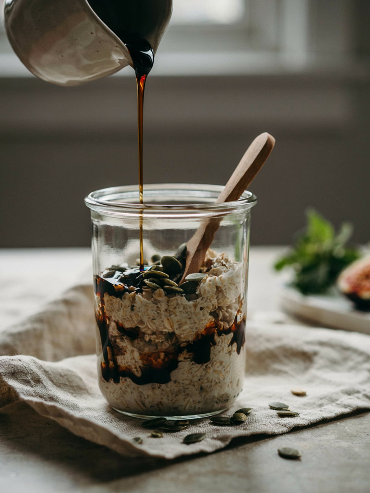 Overnight Oats mit Kürbiskernöl